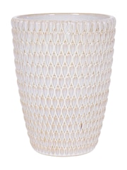 Libra Interiors Cream Mediterranean Reactive Glaze Ceramic Large Planter - Image 3 of 4