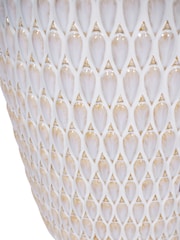 Libra Interiors Cream Mediterranean Reactive Glaze Ceramic Large Planter - Image 5 of 5