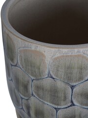 Libra Interiors White Blue Grey Armadillo Azure Ceramic Planter with Base Medium - Image 2 of 5