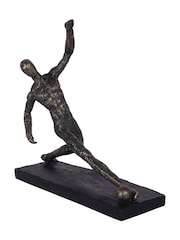 Libra Interiors Bronze Football Player Sculpture - Image 4 of 6