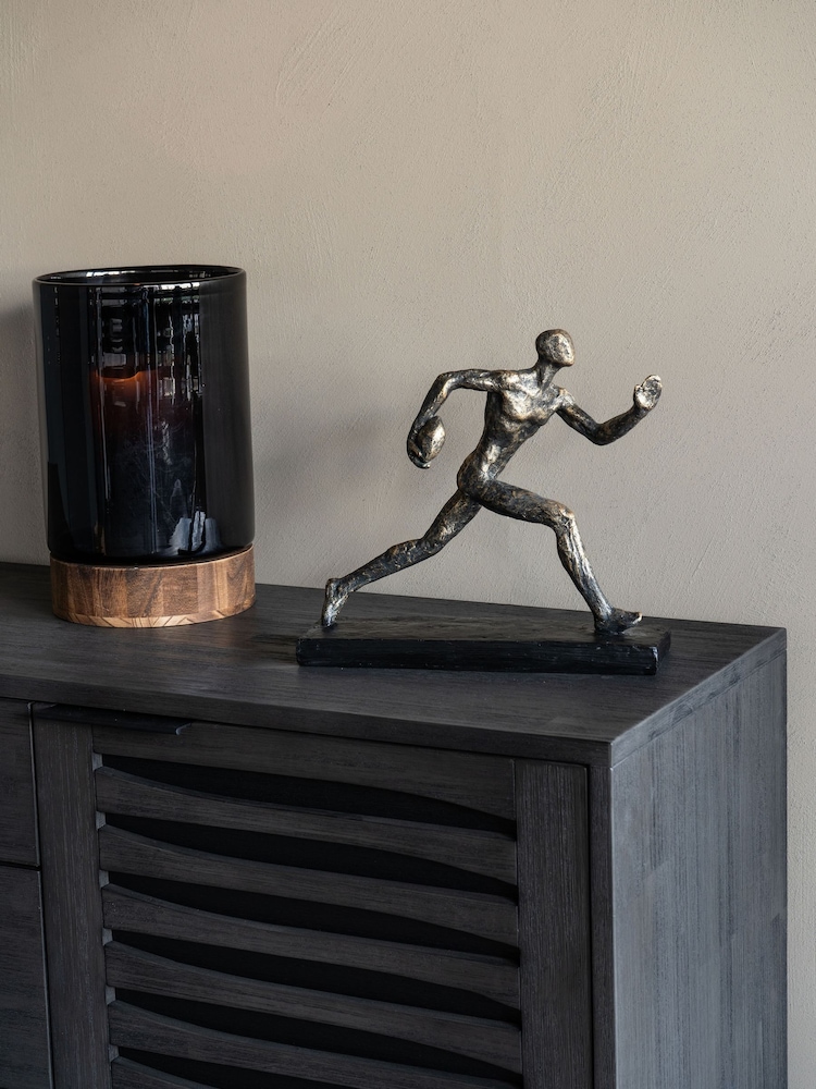 Libra Interiors Bronze Rugby Player Sculpture - Image 1 of 5