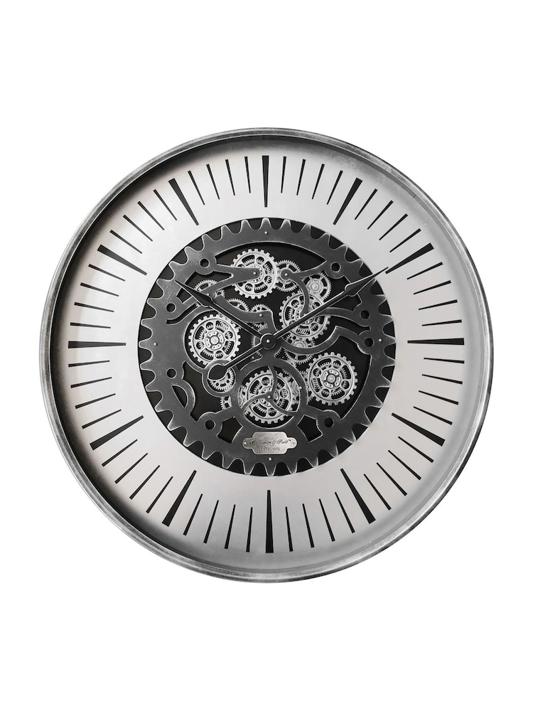 Libra Interiors Black Nickle Palladium Wall Clock with Moving Dials 100cm - Image 2 of 5
