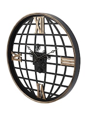 Libra Interiors Black Open Wall Clock Globe and Numerals 100cm - Image 3 of 6