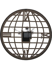 Libra Interiors Black Open Wall Clock Globe and Numerals 100cm - Image 4 of 6
