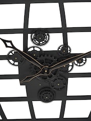 Libra Interiors Black Open Wall Clock Globe and Numerals 100cm - Image 5 of 6