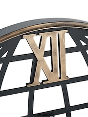 Libra Interiors Black Open Wall Clock Globe and Numerals 100cm - Image 6 of 6