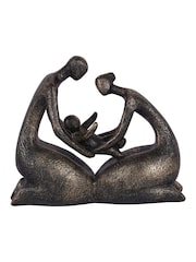 Libra Interiors Bronze Caring Family Sculpture - Image 3 of 5