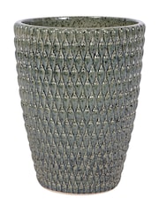 Libra Interiors Green Large Mediterranean Reactive Glaze Ceramic Planter - Image 3 of 5