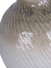 Libra Interiors White Taupe Large Ceramic Woven Vase - Image 5 of 5