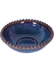 Libra Interiors Blue Mediterranean Reactive Glaze Ceramic Bowl - Image 2 of 5