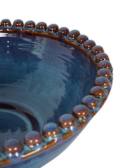 Libra Interiors Blue Mediterranean Reactive Glaze Ceramic Bowl - Image 4 of 5
