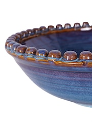 Libra Interiors Blue Mediterranean Reactive Glaze Ceramic Bowl - Image 5 of 5