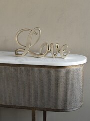 Libra Interiors Champagne Gold Word Love Sculpture - Image 1 of 5