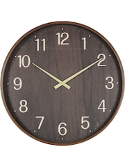 Libra Interiors Brown Grain Effect Clock 53cm - Image 2 of 6