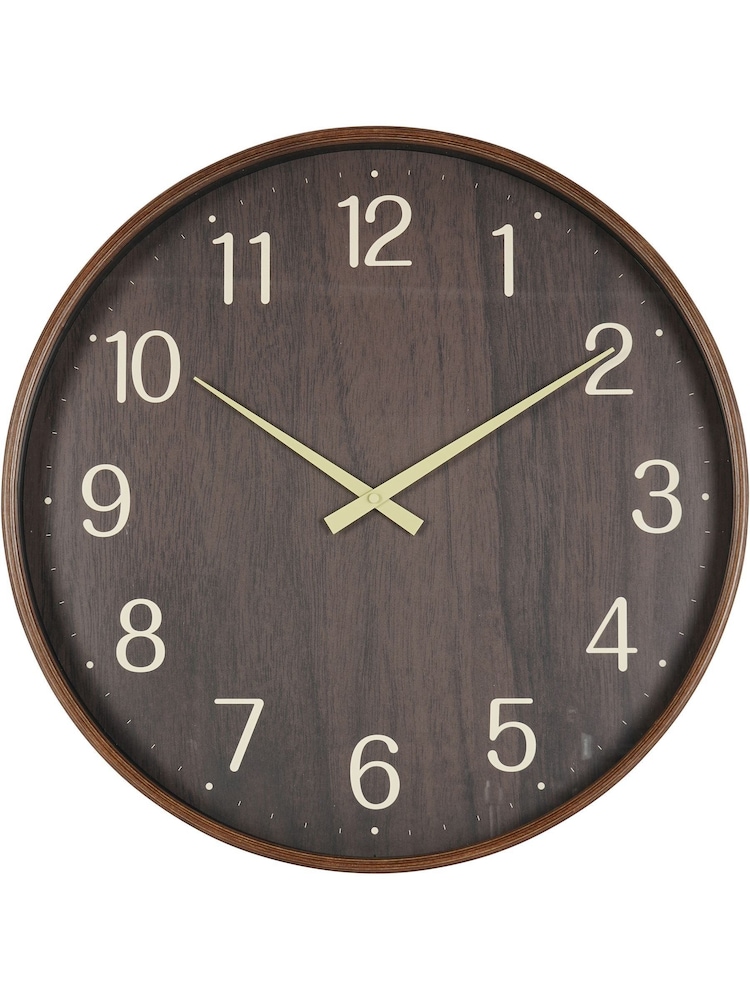 Libra Interiors Brown Grain Effect Clock 53cm - Image 2 of 6