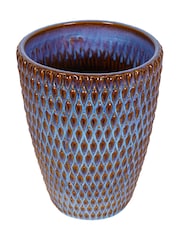 Libra Interiors Blue Large Mediterranean Reactive Glaze Ceramic Planter - Image 4 of 5