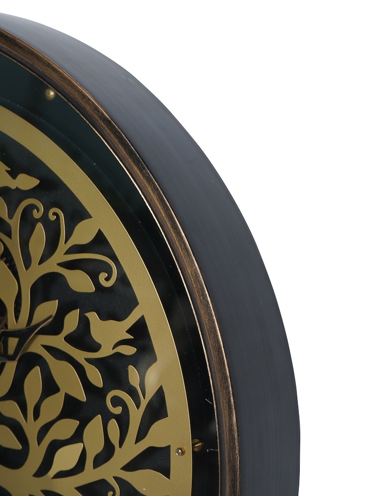 Libra Interiors Black Natural Viking Tree Wall Clock Moving Dials 80cm - Image 6 of 6