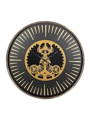 Libra Interiors Black Gold Palladium Wall Clock with Centre Moving Dials 100cm - Image 2 of 6