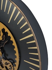 Libra Interiors Black Gold Palladium Wall Clock with Centre Moving Dials 100cm - Image 5 of 6