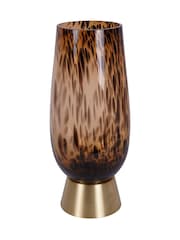 Libra Interiors Brown Black Savanna Glass Vase with Brass Base 40cm - Image 4 of 5
