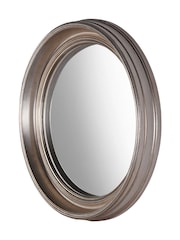 Libra Interiors Country Silver Fen Round Convex Large Mirror - Image 4 of 4