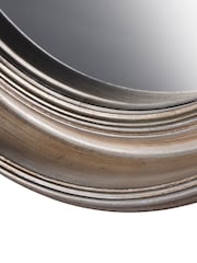 Libra Interiors Country Silver Fen Round Convex Large Mirror - Image 5 of 6