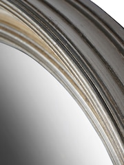 Libra Interiors Country Silver Fen Round Convex Large Mirror - Image 6 of 6