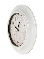 Libra Interiors Antique White Outdoor Metal Clock with Temperature and Humidity 53.3cm - Image 3 of 6