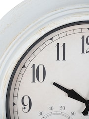 Libra Interiors Antique White Outdoor Metal Clock with Temperature and Humidity 53.3cm - Image 5 of 6