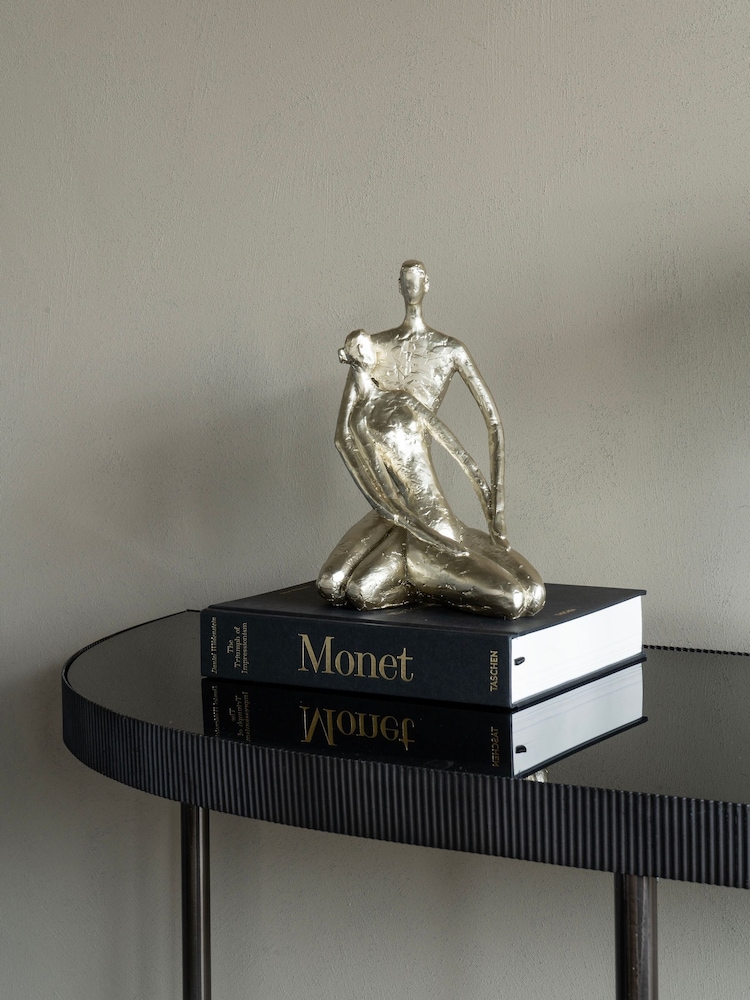 Libra Interiors Champagne Gold Loving Couple Sculpture - Image 1 of 6