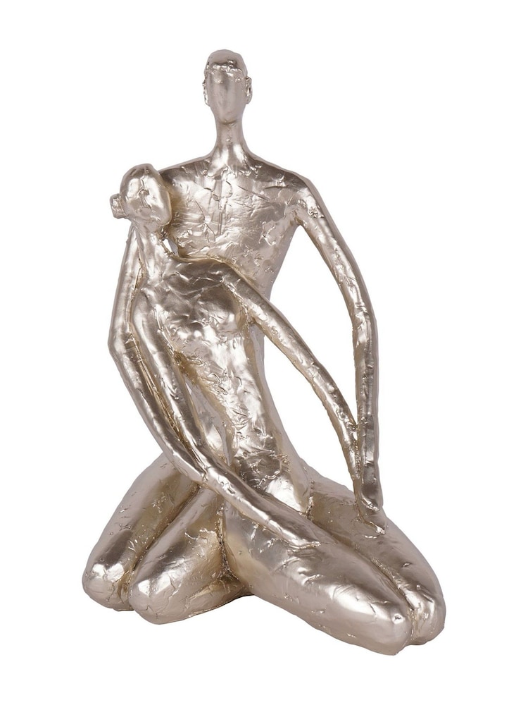 Libra Interiors Champagne Gold Loving Couple Sculpture - Image 2 of 6