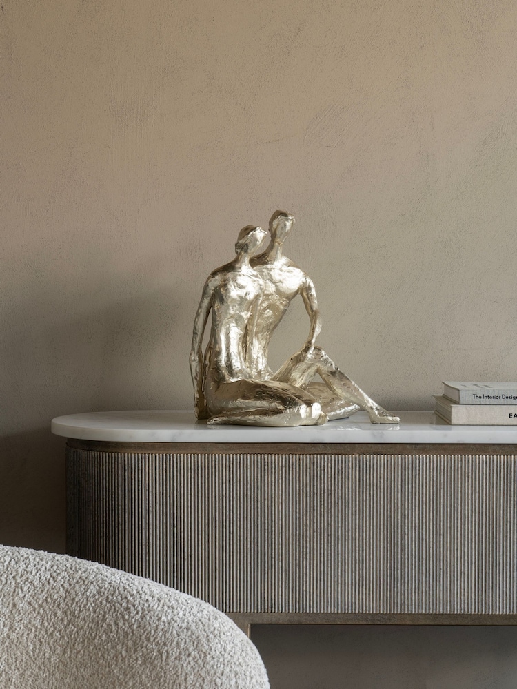 Libra Interiors Bronze Large Loving Couple Sculpture - Image 1 of 6