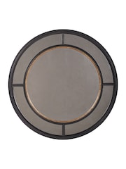 Libra Interiors Rusty Black with Gold Adelaide Antique  Frame Round Mirror - Image 2 of 6