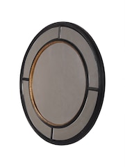 Libra Interiors Rusty Black with Gold Adelaide Antique  Frame Round Mirror - Image 3 of 6