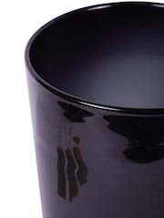 Libra Interiors Black Noir Glass Votive Vase with Wooden Base 31.5cm - Image 4 of 5