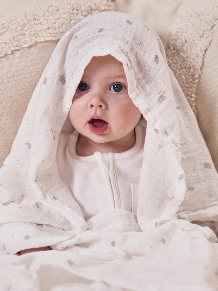MORI White Cotton Large Muslin Square - Image 1 of 4