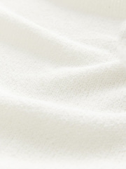 White Knitted Textured Crew Neck Short Sleeve Top - Image 8 of 9
