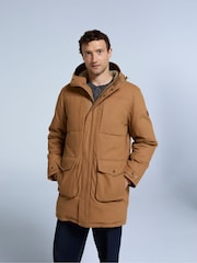 Animal Natural Mens Fistral Borg Lined 100% Cotton Parka Jacket - Image 1 of 4