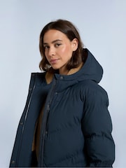 Animal Blue Womens Cocoon Borg Lined Padded Coat - Image 4 of 4
