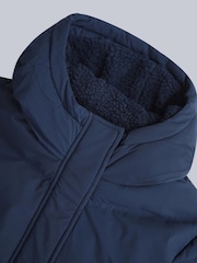 Animal Blue Womens Cocoon Borg Lined Padded Coat - Image 8 of 8