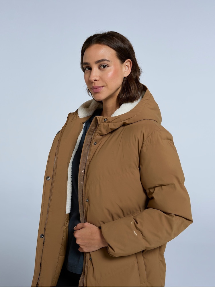 Animal Natural Womens Cocoon Borg Lined Padded Coat - Image 4 of 4