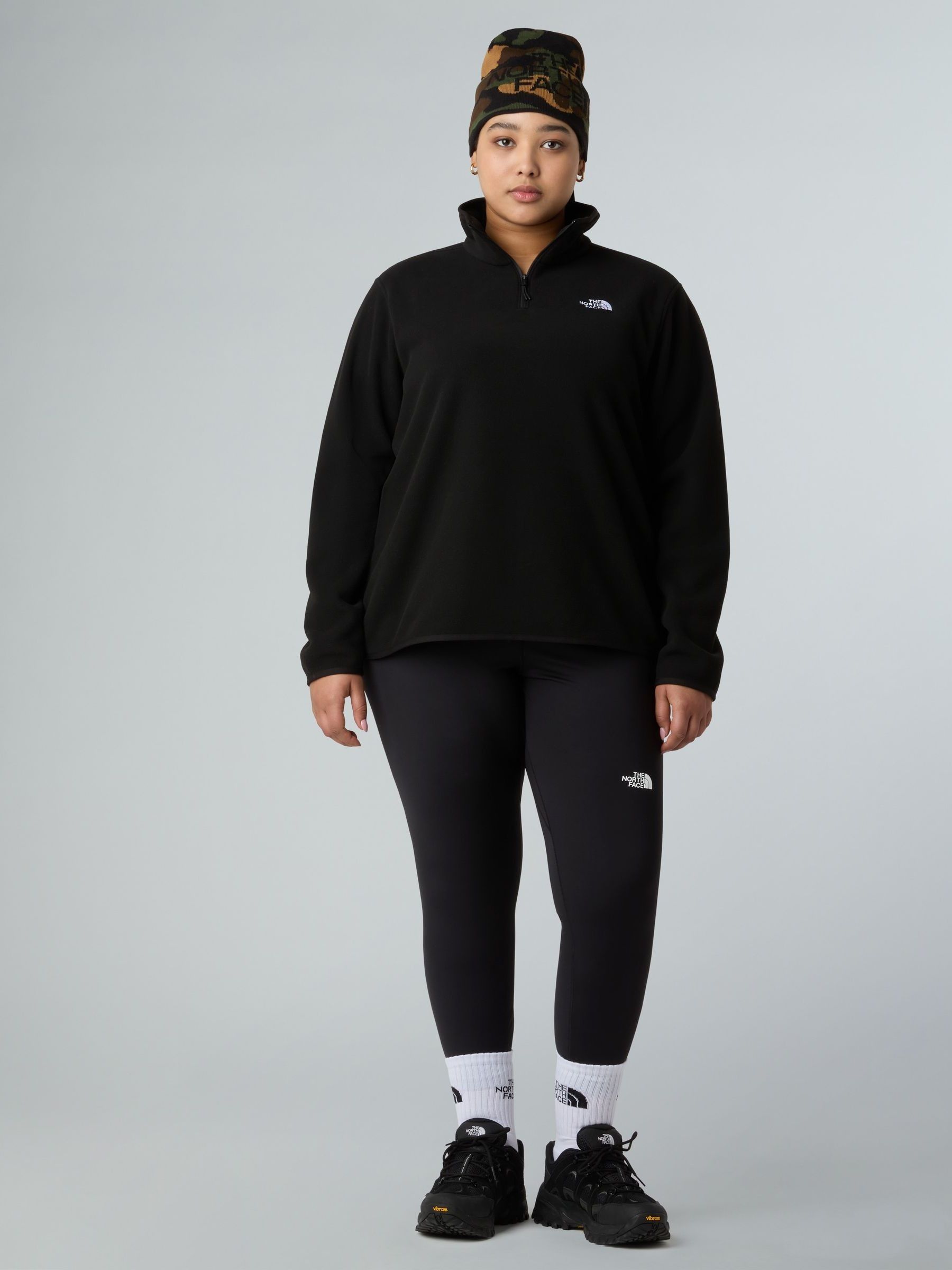 Buy Black - The North Face Womens Quarter Zip Glacier Fleece from