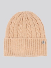 U.S. Polo Assn. Natural Womens Signature Cable Knit Beanie, Gloves and Scarf Set - Image 2 of 5