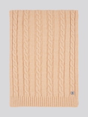U.S. Polo Assn. Natural Womens Signature Cable Knit Beanie, Gloves and Scarf Set - Image 3 of 5