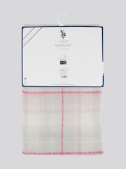 U.S. Polo Assn. Grey Womens Cable Gloves and Check Scarf Box Set - Image 2 of 3