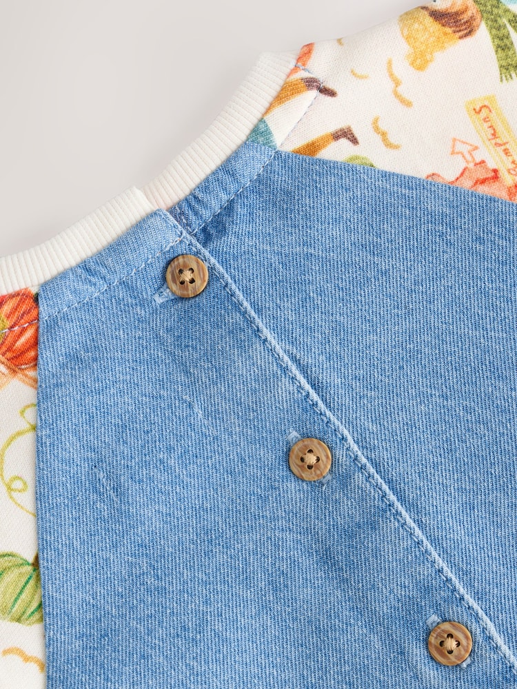 Kürbisprint - Denim-Kleid mit Raglanärmeln (3 M.–8 J.) - Bild 10 von 10