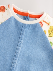 Kürbisprint - Denim-Kleid mit Raglanärmeln (3 M.–8 J.) - Bild 8 von 10