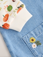 Kürbisprint - Denim-Kleid mit Raglanärmeln (3 M.–8 J.) - Bild 9 von 10