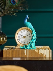 Gold Peacock Mantel Clock - Image 1 of 3