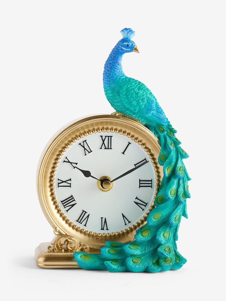 Gold Peacock Mantel Clock - Image 2 of 3